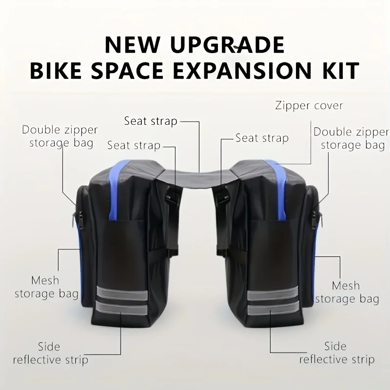 Hochkapazitäts-Fahrrad-Gepäckträgertasche mit doppelter Seite – Image 5