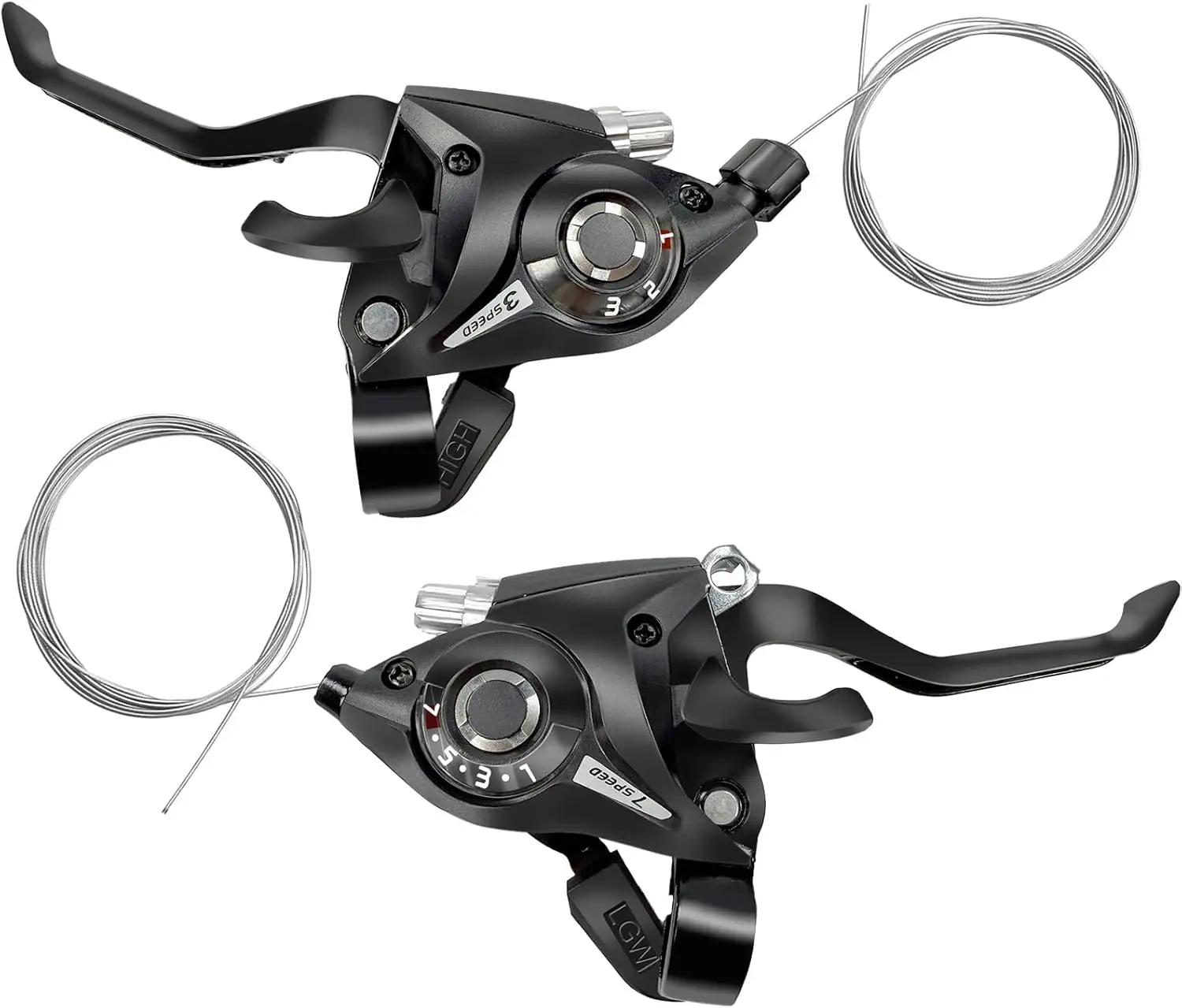 Fahrrad-Brems- und Schalthebel-Set 3x7/8-Gang V-Bremse Schwarz für Rennrad Mountainbike Lenker Gangschaltung