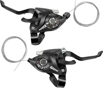 Fahrrad-Brems- und Schalthebel-Set 3x7/8-Gang V-Bremse Schwarz für Rennrad Mountainbike Lenker Gangschaltung