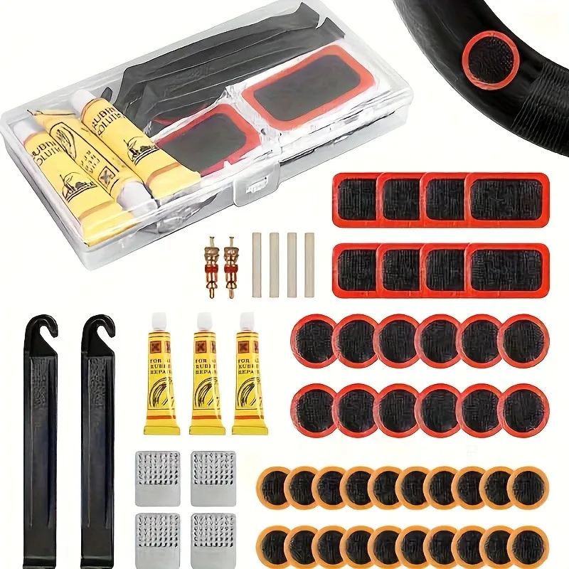 Fahrrad Reifen Reparatur Tool Set Fahrrad Punktion Reparatur Patch Innenrohr Punktion Patch Kit MTB (55 Stück)