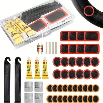Fahrrad Reifen Reparatur Tool Set Fahrrad Punktion Reparatur Patch Innenrohr Punktion Patch Kit MTB (55 Stück)