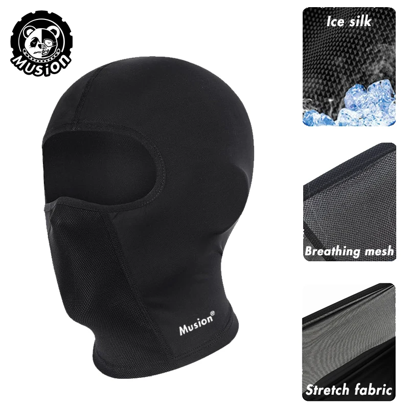 Musion Fahrradhelm Sturmhaube mit Brillengat Motorrad Vollgesichtsmaske Sonnenschutz Eisseide Biker