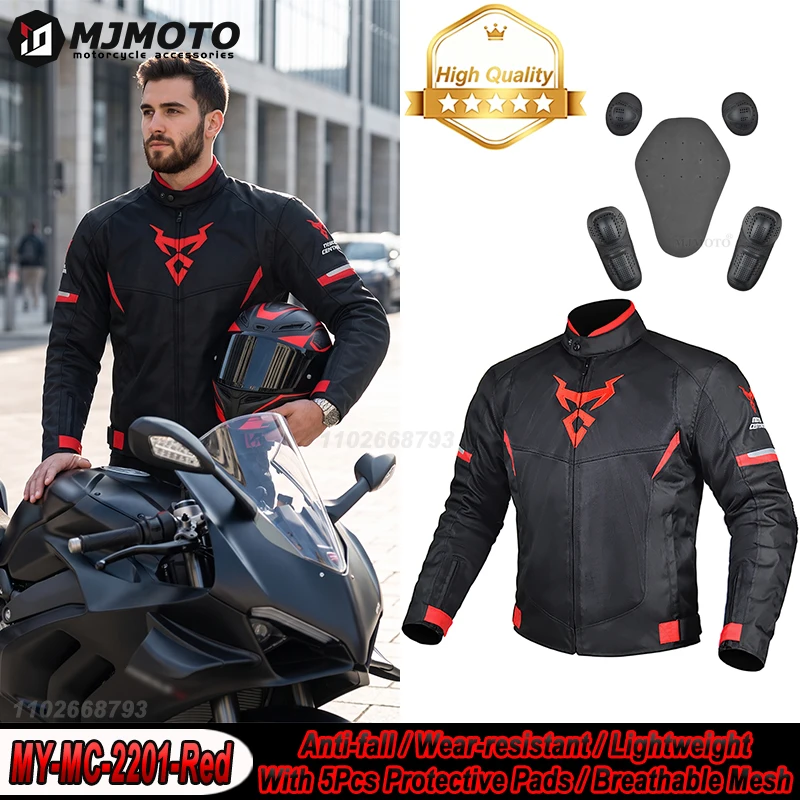 Sommer Motorrad Reiten Jacke Männer Frauen Mesh Atmungsaktive Motocross Jacke Anti-herbst Motorrad Jacke Mit 5
