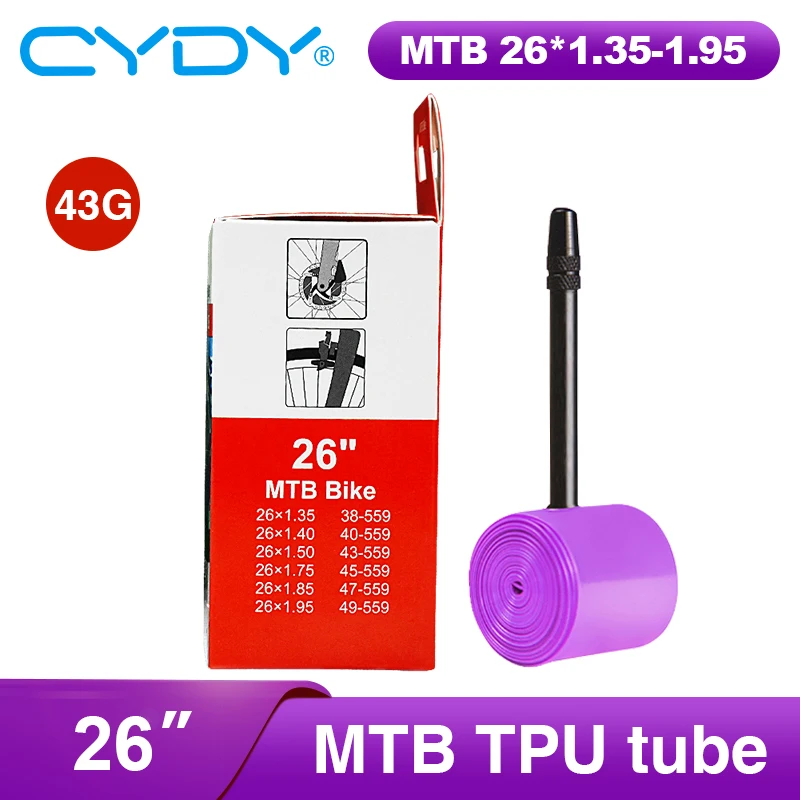43g CYDY TPU Schlauch MTB 26 27.5 Fahrrad-Innenschlauch 26/27.5x1.35 – Image 3