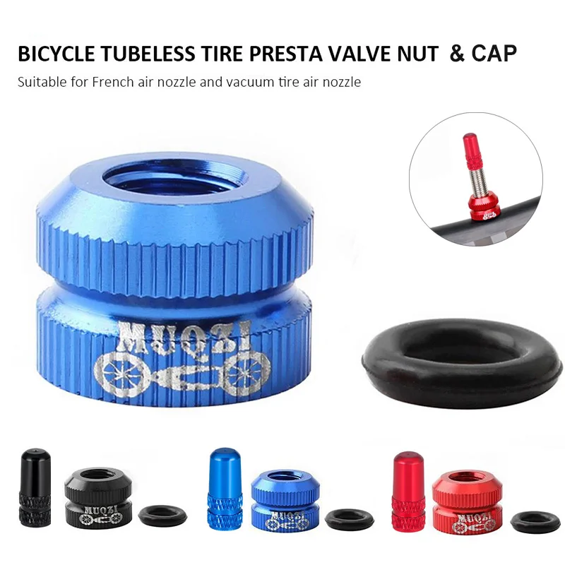Fahrradreifen-Ventilmutter mit Presta-Ventilkappen-Set MTB Rennrad – Immagine 4
