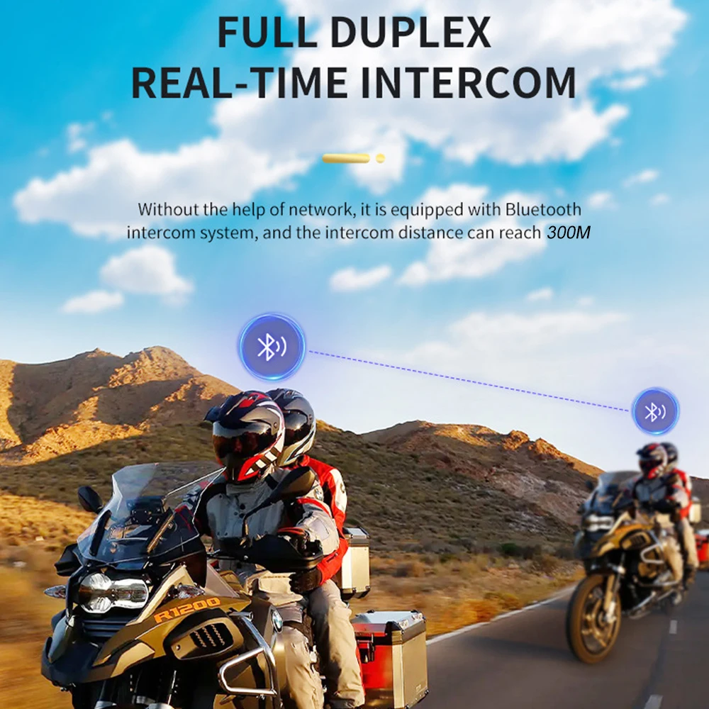 Motorrad Helm Headset Bluetooth Kopfhörer Drahtlose – Bild 3