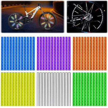 Fahrrad Rad Speichen Reflektierende Aufkleber Rohr Streifen Warnlicht DIY 7,5 cm MTB Radfahren Reflektor