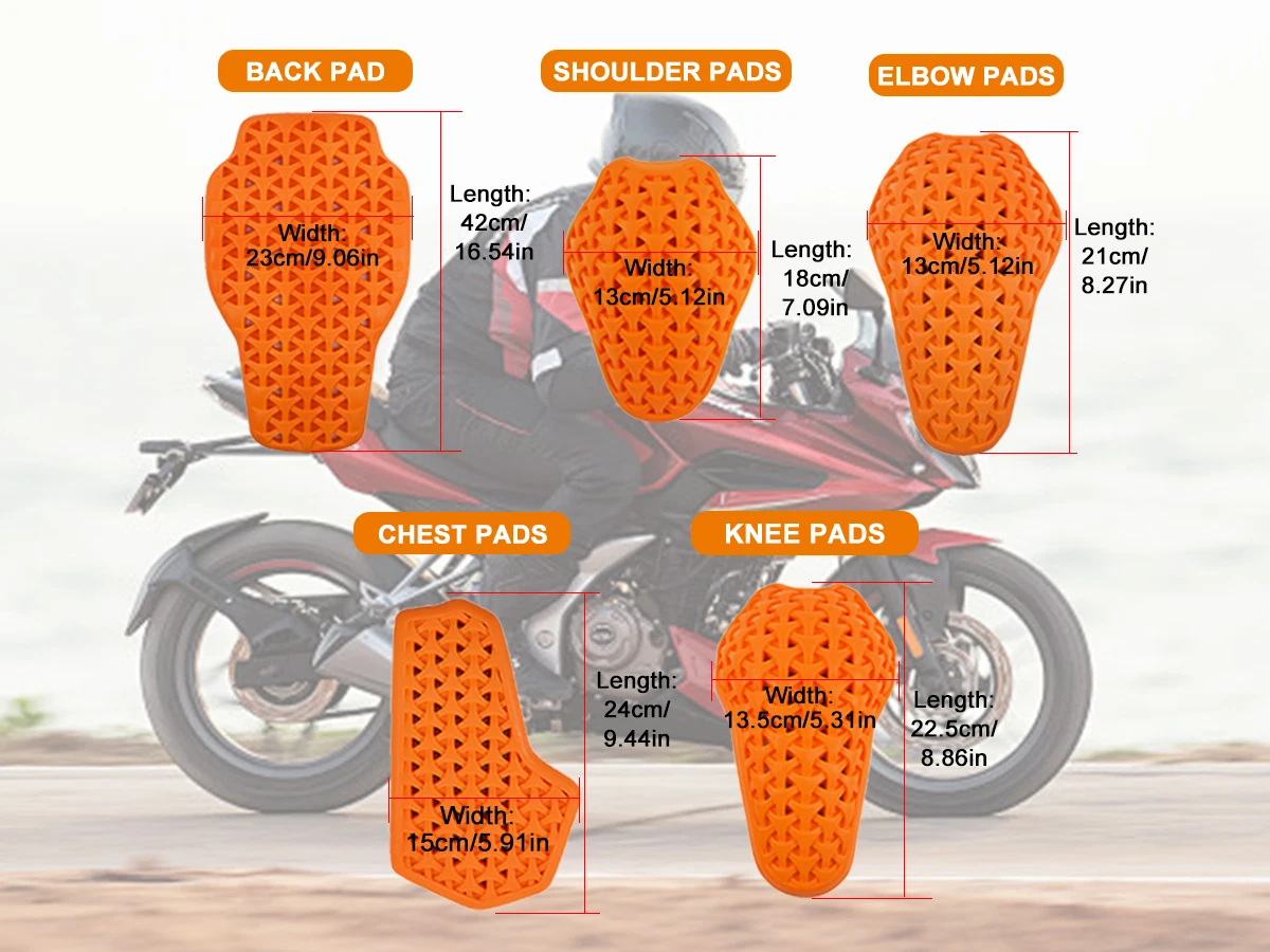 CE Level 1/2 Motorrad-Schutzpolster, weiche Rücken-, Brust – Bild 6
