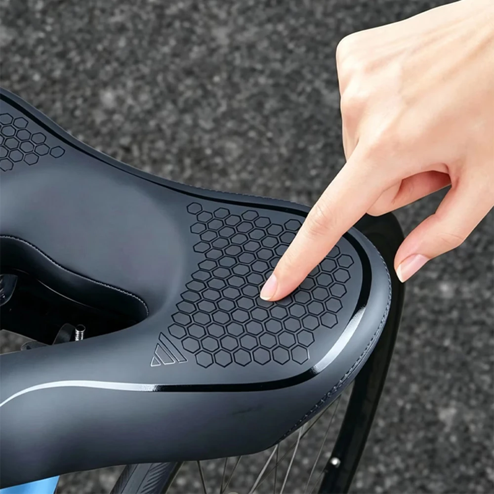Extra breiter, großer Fahrradsattel, stoßfest, bequem, atmungsaktiv – Image 4