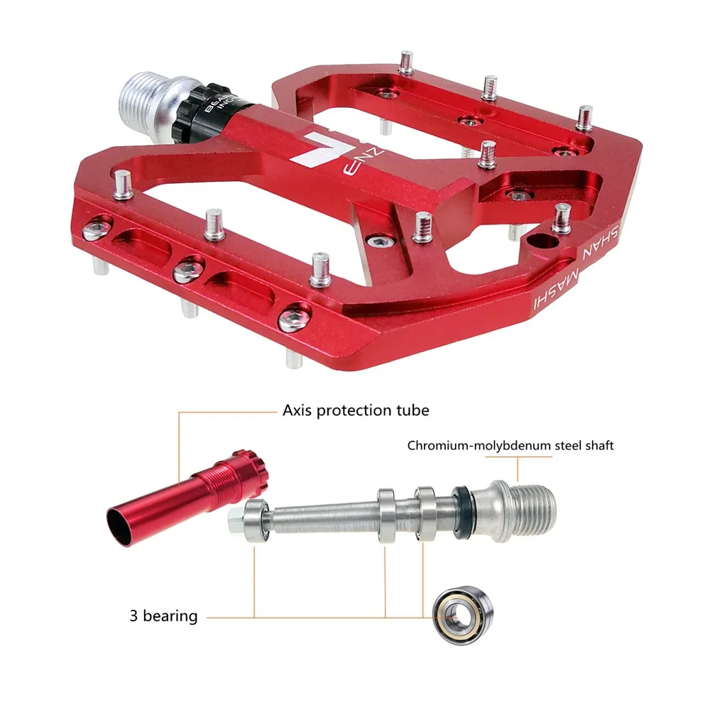 Mountainbike Pedale MTB Pedal Aluminium Fahrrad Breite Plattform – Image 4