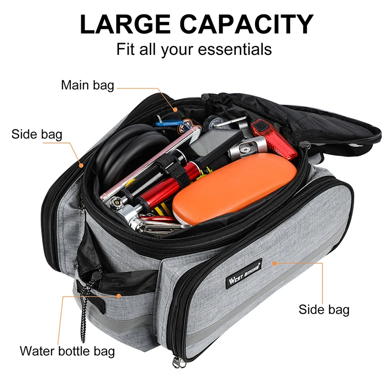 WEST BIKING Fahrrad-Gepäckträgertasche, 15-20 l, großes – Image 3