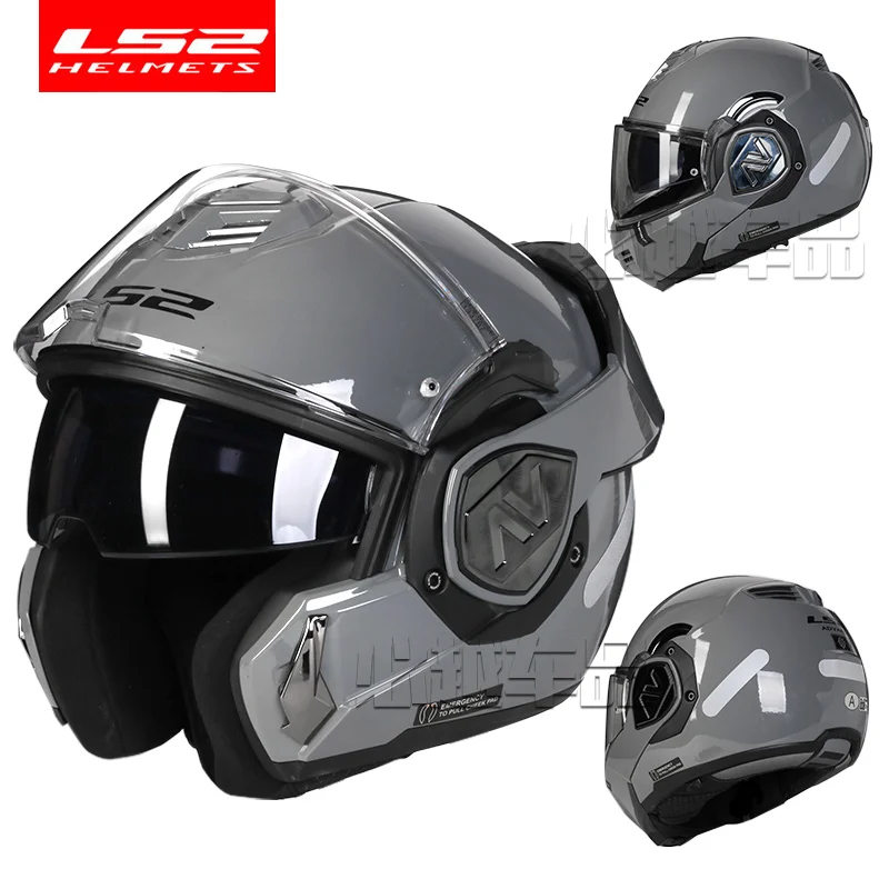 LS2 FF906 Advant Klapphelm Motorradhelm Modularhelm mit Doppelvisier und integrierter Linse ECE-zertifiziert