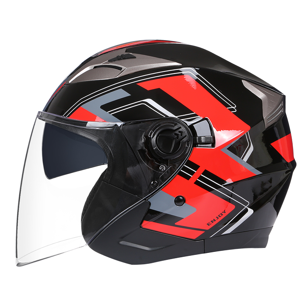 Doppel Visiere Motorrad Helm Elektrische Motorrad Fahrrad Roller Jethelm Vier Jahreszeiten Männer Frauen ECE