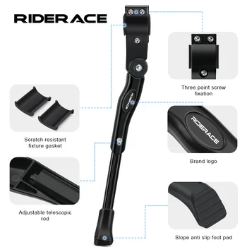RIDERACE Fahrradständer, verstellbar, Aluminiumlegierung, MTB, Mountainbike, seitlich, hinten, Parkständer