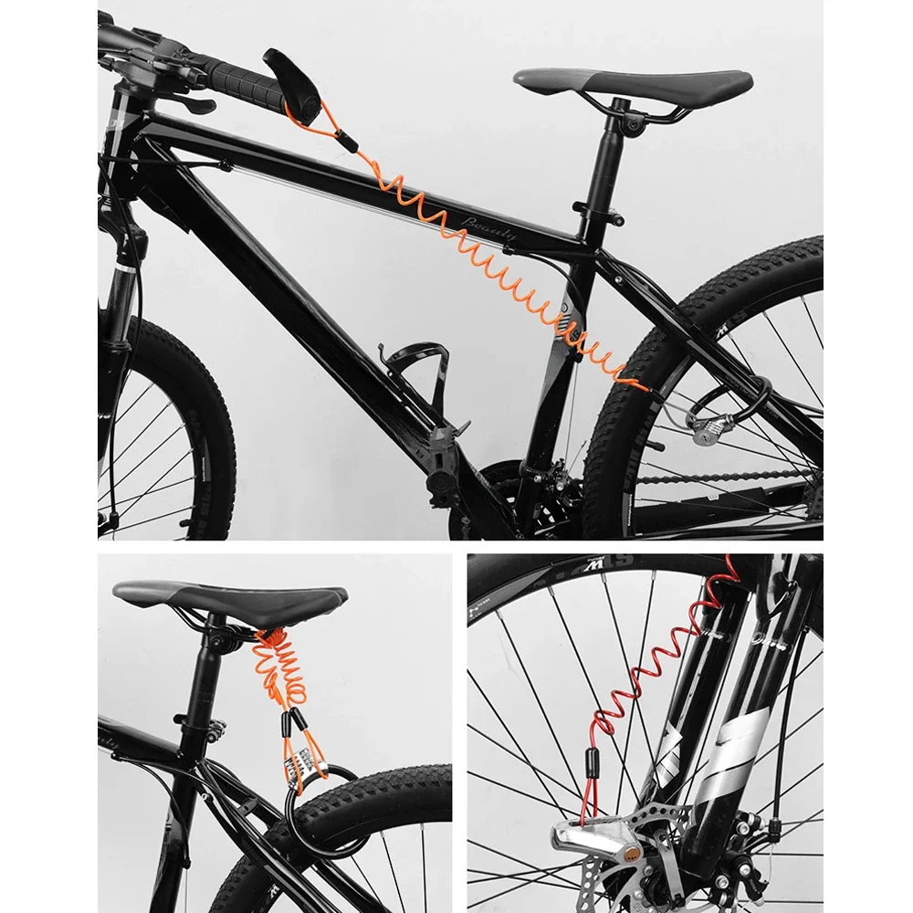 Fahrrad Feder Kabel Schloss Anti-Diebstahl Seil Alarm Disc Lock – Image 6