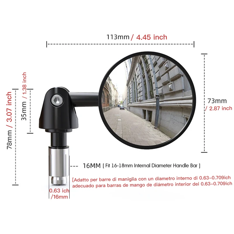 Motorrad Rückspiegel Runde 7/8 "Griff Bar End Faltbare (2 Stück) – Bild 5
