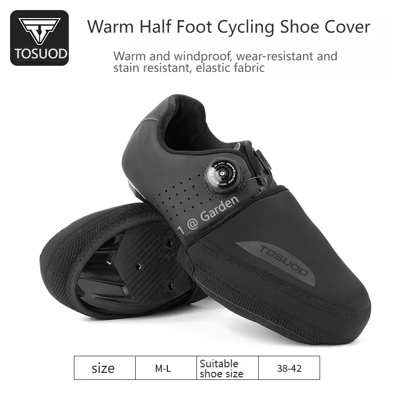 TOSUOD Fahrradschuhüberzug, winddicht, abriebfest, warm halten, halber Überschuhe, MTB, Rennrad