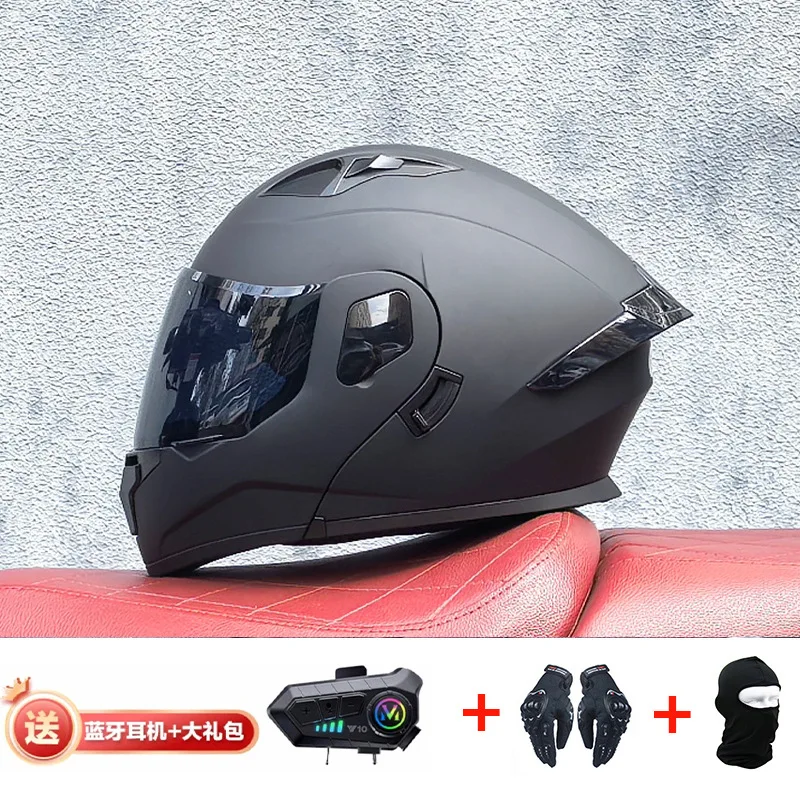 Motorrad Professionelle Racing Flip Up Helm ABS Material Modulare Dual Objektiv Bluetooth Helme DOT