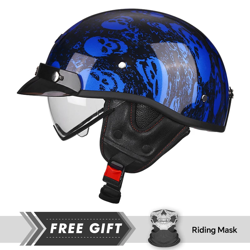Eingetroffen Retro Half Face Motorradhelm DOT ECE Halbmotorradhelme – Bild 4