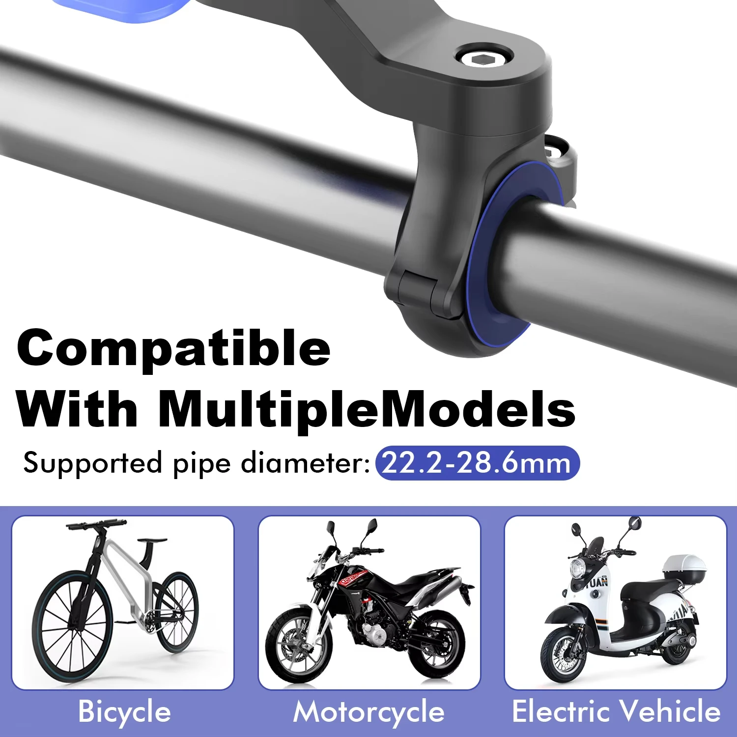 Fahrrad-Handyhalterung, Motorrad-Halterung - Motorrad-Handyhalter – Image 3