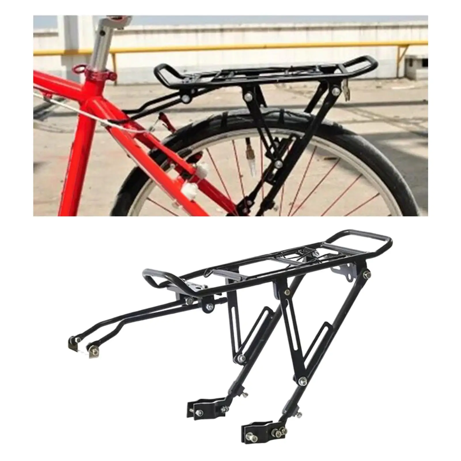 Mountainbike Fahrrad Heck gepäck Gepäckträger 25kg Legierung Reitstock – Immagine 4