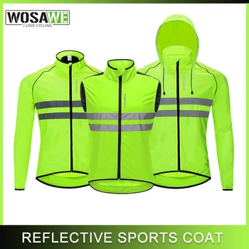 WOSAWE Radfahren Windjacke Männer Packbare Winddichte Reflektierende Jacke Laufen Radfahren Wandern Reiten