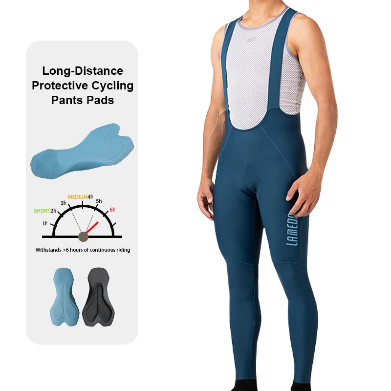 LAMEDA Herren Fahrradhose Gepolsterte Bike-Trägerhose Rennrad-Tights Leggings Fahrradhose mit Schultergurten