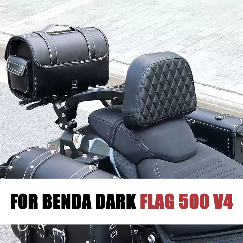 Motorrad Klappbare Rückenlehne Gepäckträger Satteltasche Halterung Große Kapazität Leder Tasche Für Benda Dark