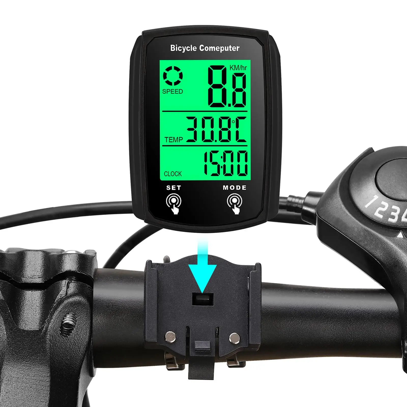 Fahrradcomputer, kabelgebundener Tachometer, USB-Ladefunktion – Image 4