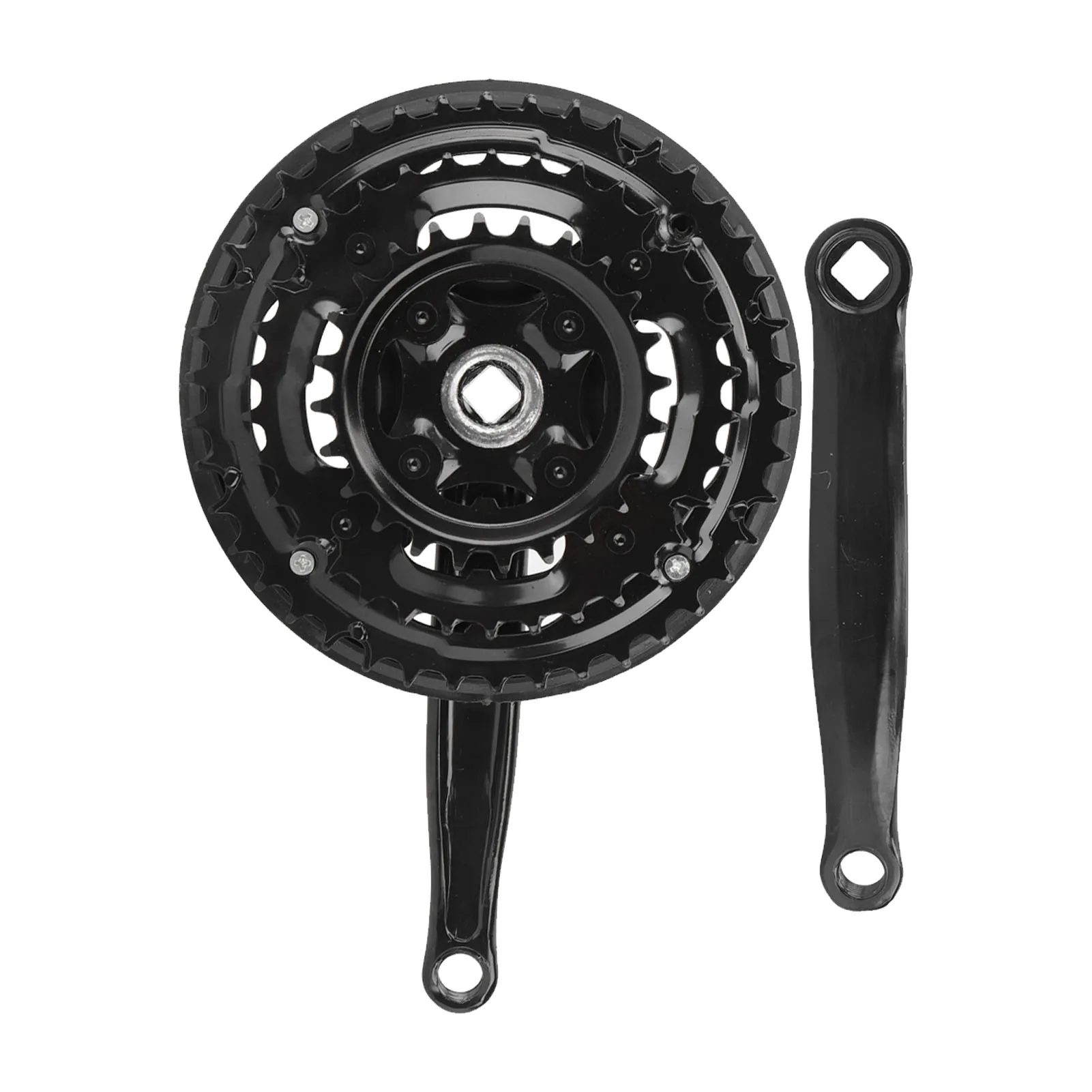 24/34/42T Dreifach-Kettenblatt-Kurbelgarnitur 170mm Quadratischer Kurbelarm aus Aluminium mit Kettenschutz