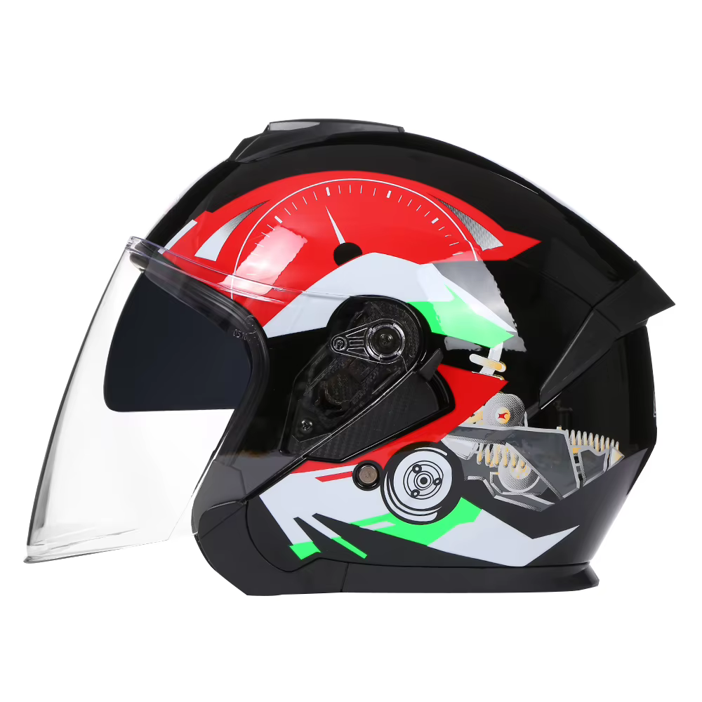 Doppel Visiere Motorrad Helm Elektrische Motorrad Fahrrad Roller Jethelm Vier Jahreszeiten Männer Frauen ECE