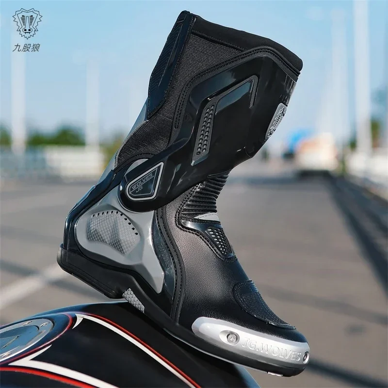 Motorradstiefel Racing Off-Road-Schuhe Kreative rutschfeste High-Top-Motorrad Professionelle wasserdichte