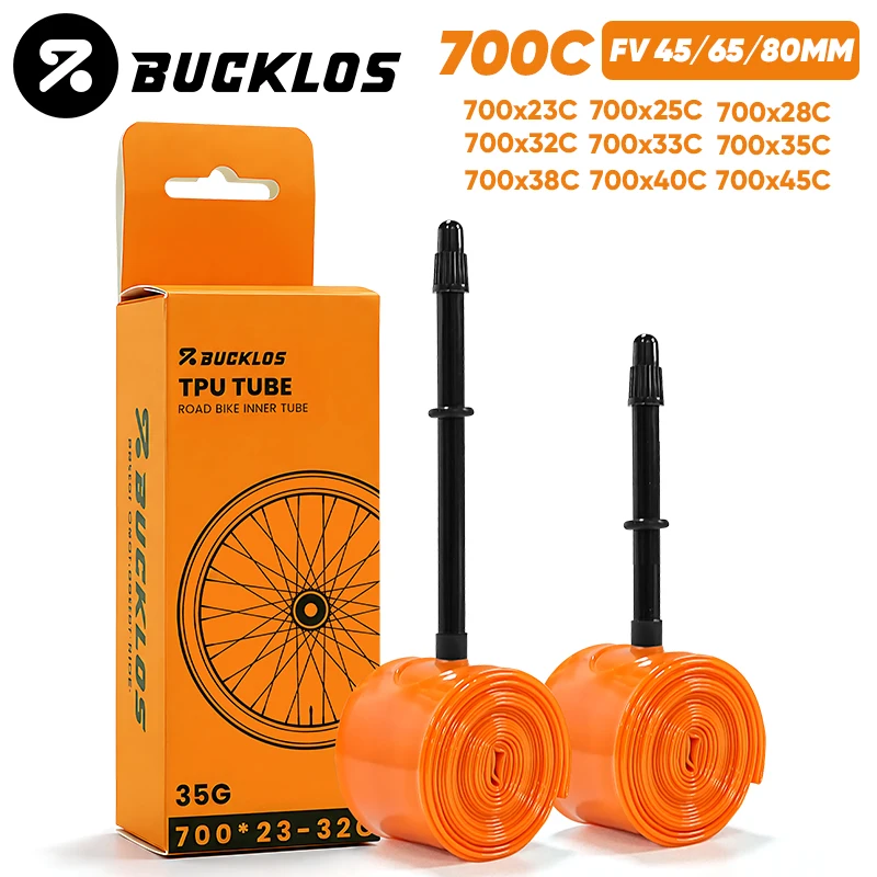 BUCKLOS Gravel-Rennrad-Schlauch 700C Fahrrad-TPU-Schlauch 700x23/32C 700x33/45C TPU-Innenschlauch 45mm 65mm