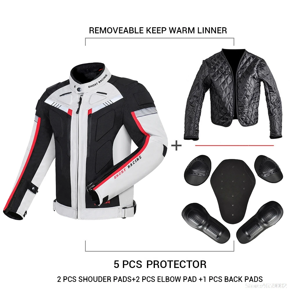 Motorradjacke Motorradhose Herren Motocross-Rennjacke Körperpanzer – Image 3