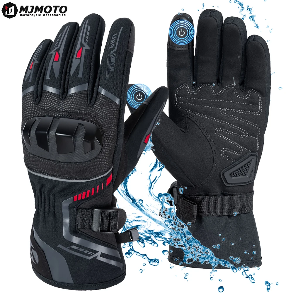 Winter-Motorradhandschuhe für Männer und Frauen, wasserdicht, warm, kaltes Wetter, Reithandschuhe, Touchscreen
