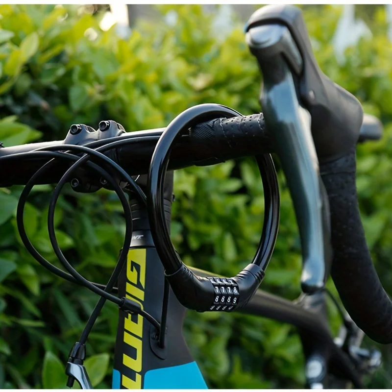 Robustes Fahrrad-Bügelschloss mit Stahlkabel - 4-stelliges – Bild 6