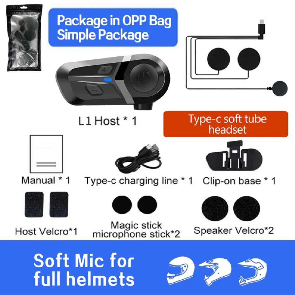 Bluetooth 5,3 Helm Headset Drahtlose Freisprechen Telefon Kit Motorrad Wasserdichte Kopfhörer Musik Player