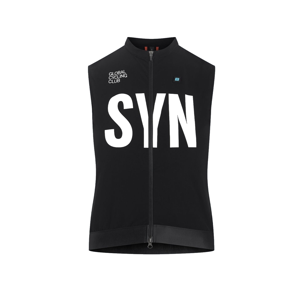SYN Unisex Schwarze winddichte Weste Reitsport Rennrad reflektierende ärmellose Fahrradweste Damen