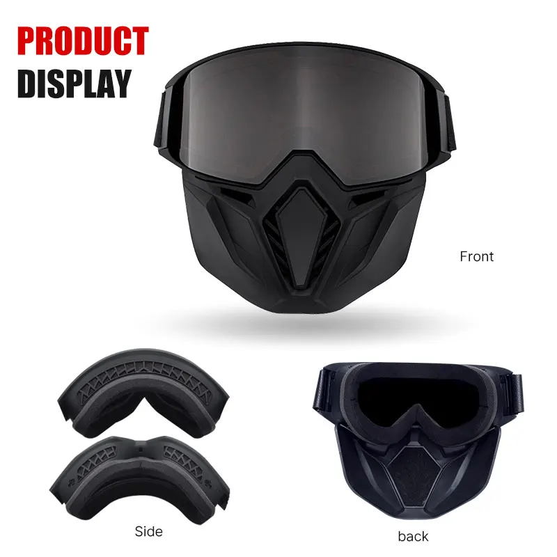 Wind dichte Fahrrad brille mit Mund maske UV-Schutz Motorrad Reit – Image 4