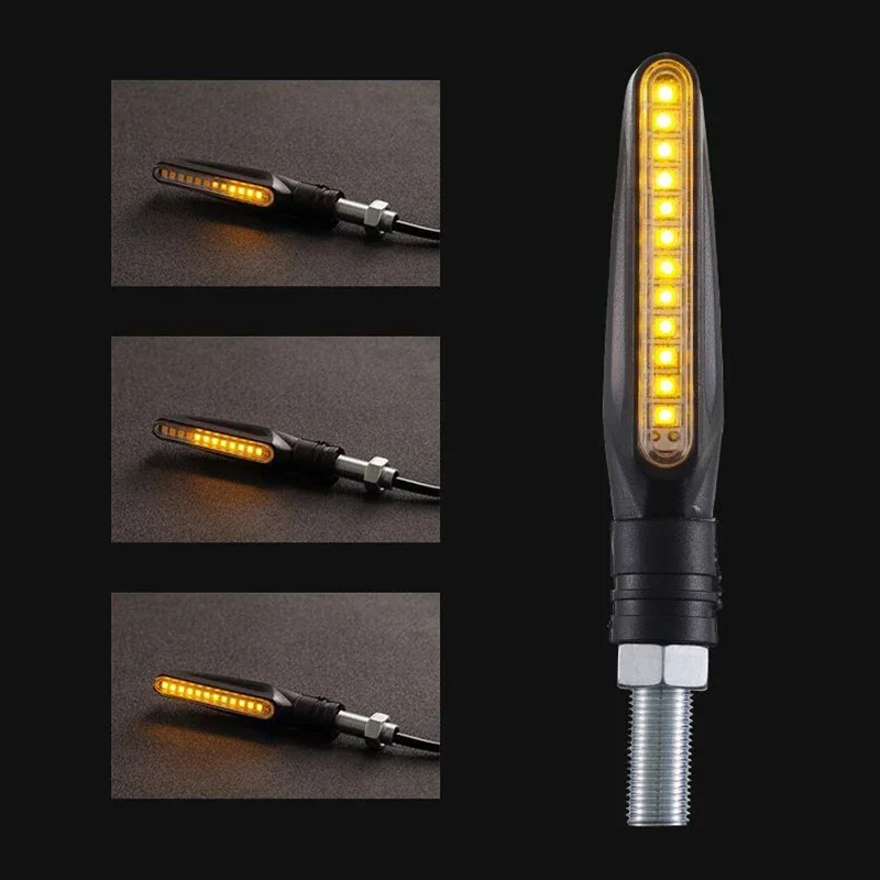 Motorrad LED Blinker Licht Universal DRL Bernstein Fließende Blinker – Bild 5