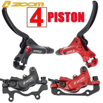 ZOOM 4-Kolben-hydraulische Scheibenbremse HB876 Fahrradbremsen-Set Aluminiumlegierung MTB-Bremshebel/Griff