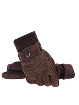 Handschuhe herren winter radfahren motorrad wind dichte kalte isolierung warm leder touch screen anti-rutsch