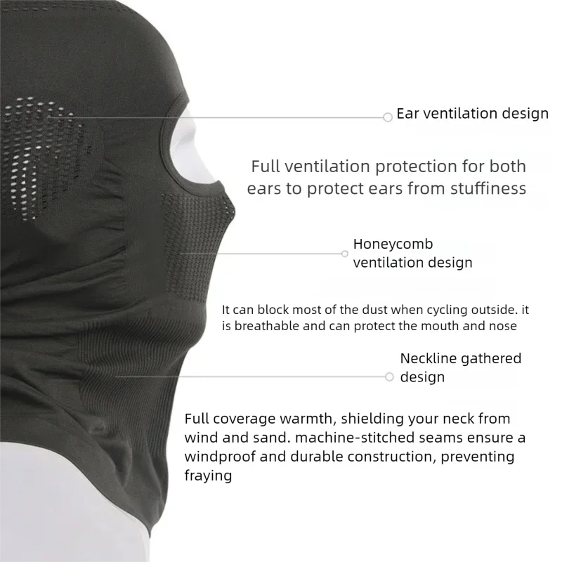 Herren Elastische Atmungsaktive Fahrrad-Vollgesichtsmaske Outdoor – Image 5