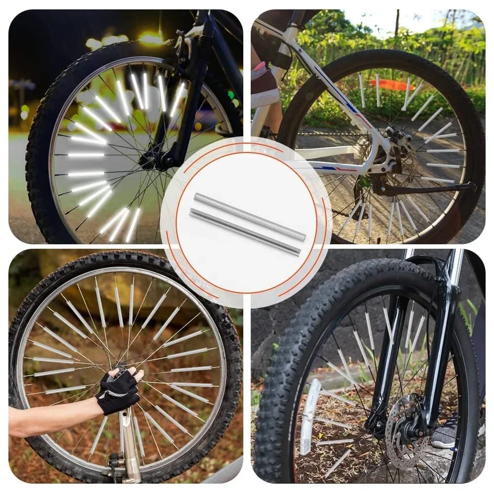 Fahrrad Rad Speichen Reflektierende Aufkleber Rohr Warnung (12 Stück) – Bild 4