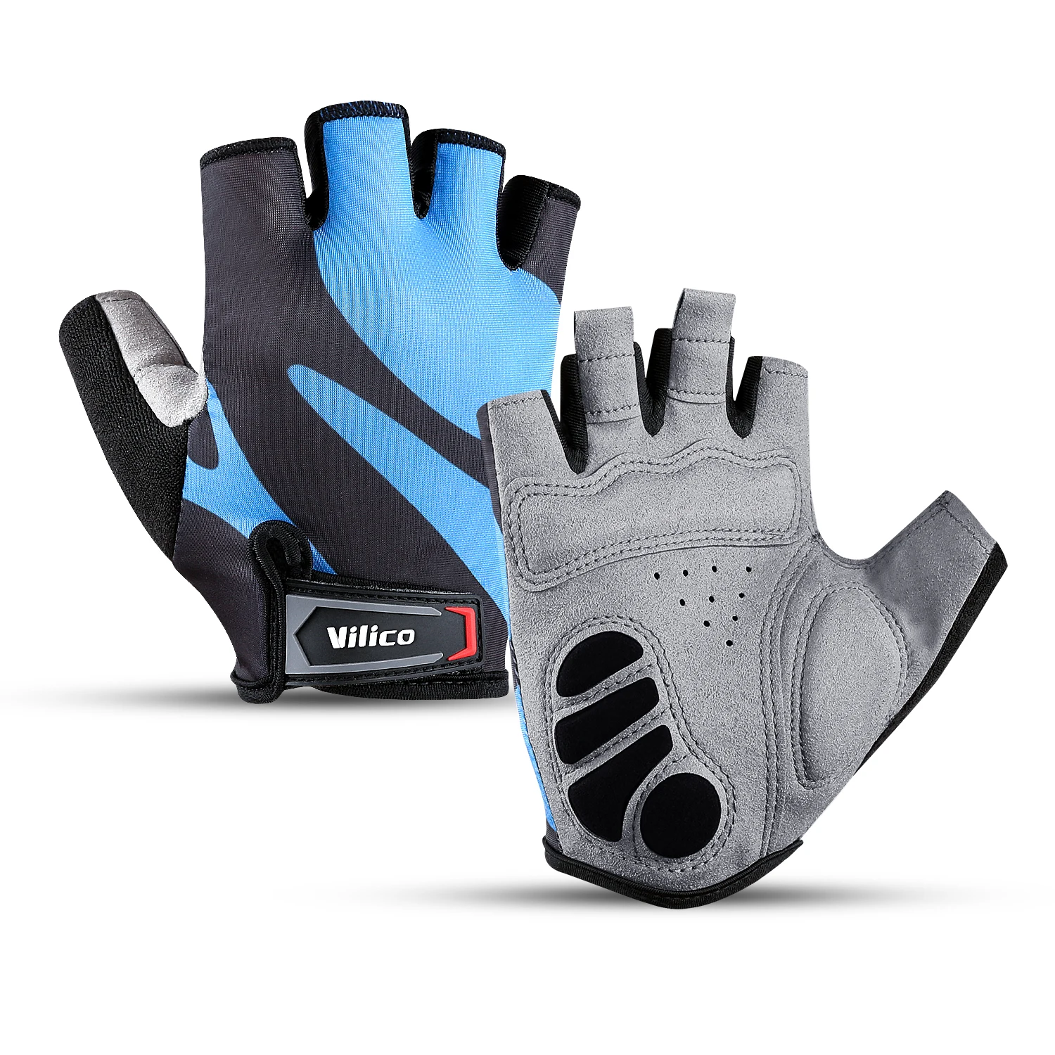 Halbfinger-Fahrradhandschuhe für Herren und Damen, stoßdämpfende, atmungsaktive und rutschfeste