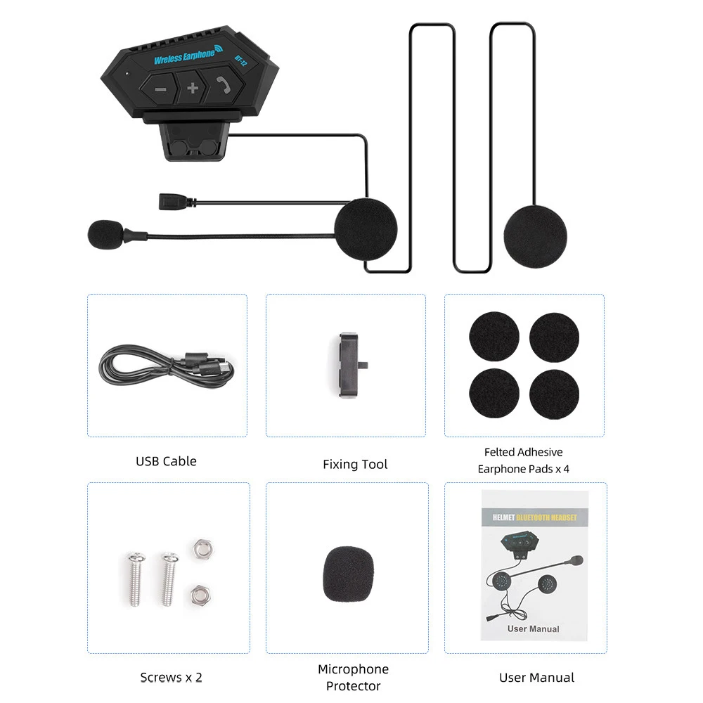 Motorrad Helm Headset Bluetooth Wireless Hände-freies Anruf Kit Stereo – Bild 6