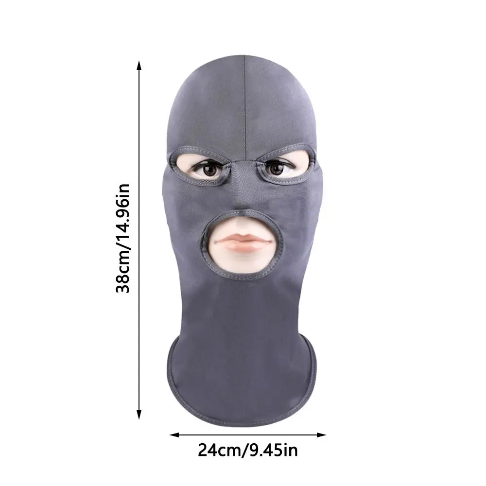 3-Loch-Vollgesichtsmaske, Fahrradmaske, Sturmhaube, Kapuze – Immagine 6