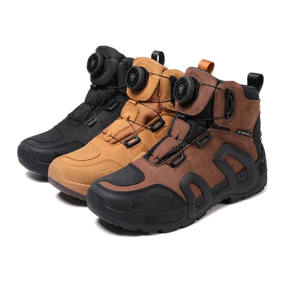 Herren Motorradstiefel Wasserdicht Rindsleder Atmungsaktiv Rutschfest – Image 5