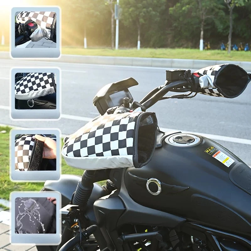 Motorradhandschuhe Winter Warm Wasserdicht Griffhandschuhe – Immagine 4
