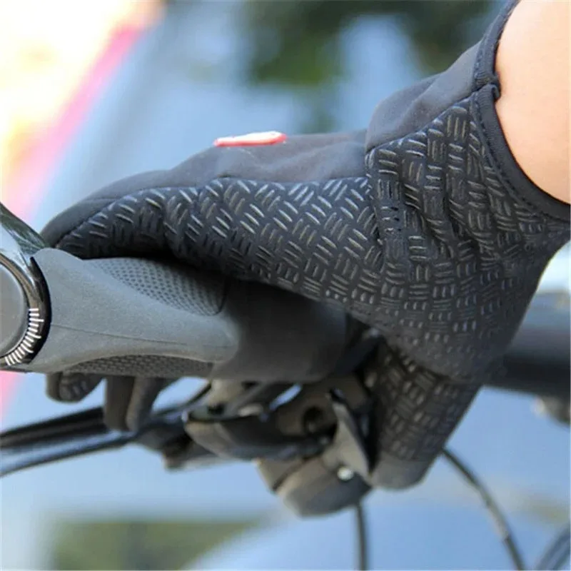 Winter Radfahren Handschuhe Männer Frauen Motorrad Fleece Sport Zipper – Bild 5